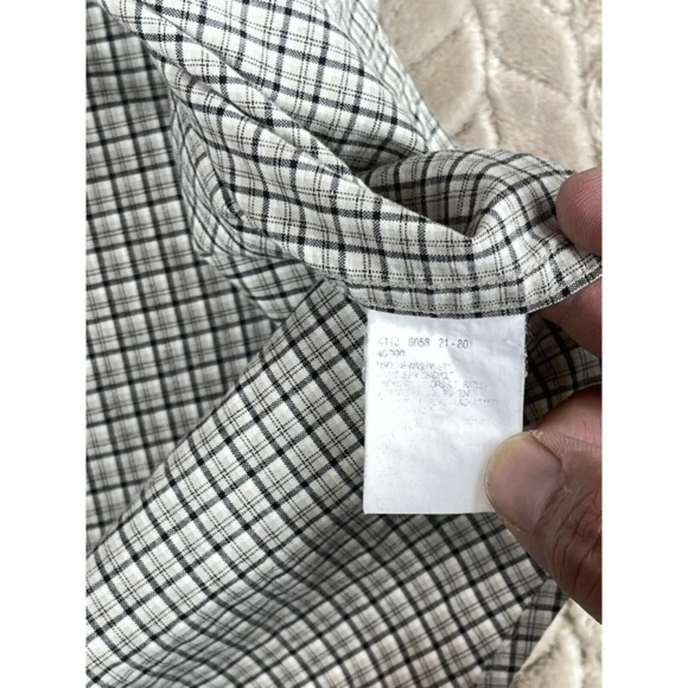 Haggar‎ Forevernew Shirt Men's M long Sleeve Button Down Khaki Plaid